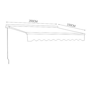 Outdoor Retractable Patio Awning Canopy for Window and Door