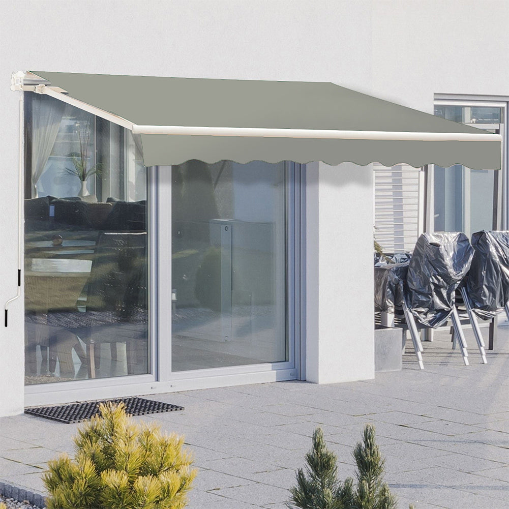 Grey Manual Shelter Retractable Patio Awning