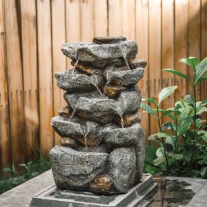 49CM Height Garden Cascading Waterfall Tiered Water Fountain Pump