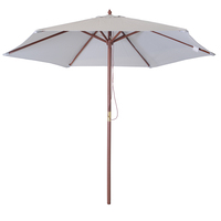 Garden 2.4M Wooden Garden Parasol