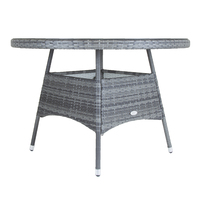 Rattan 6 Seater Dining Table - Grey