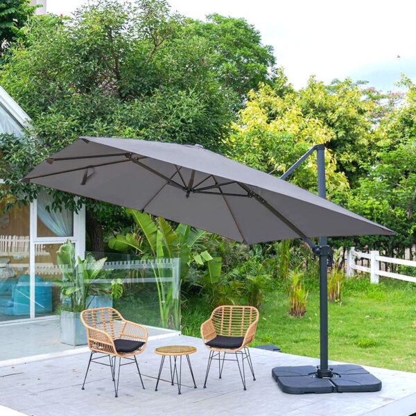 300cm Wide Garden Parasol Outdoor Hanging UV Resistant and Waterproof Umbrella for Patio