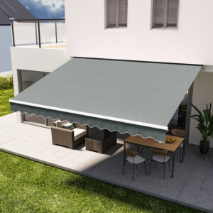 Outdoor Retractable Patio Manual Shelter Awning Canopy for Window and Door