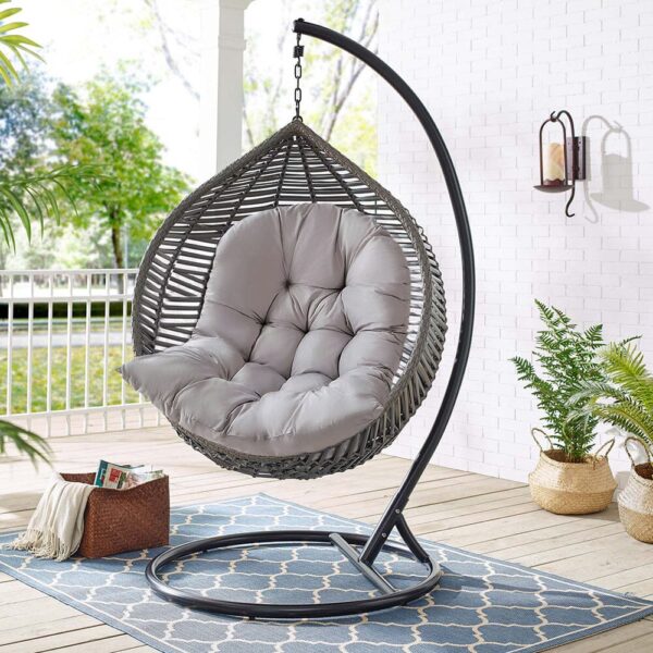 Thick Hanging Egg Swing Chair Cushion Black/Dark Grey/Light Grey