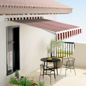 Outdoor Retractable Patio Manual Shelter Awning Canopy for Window and Door