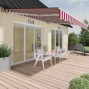 Outdoor Retractable Patio Manual Shelter Awning Canopy for Window and Door