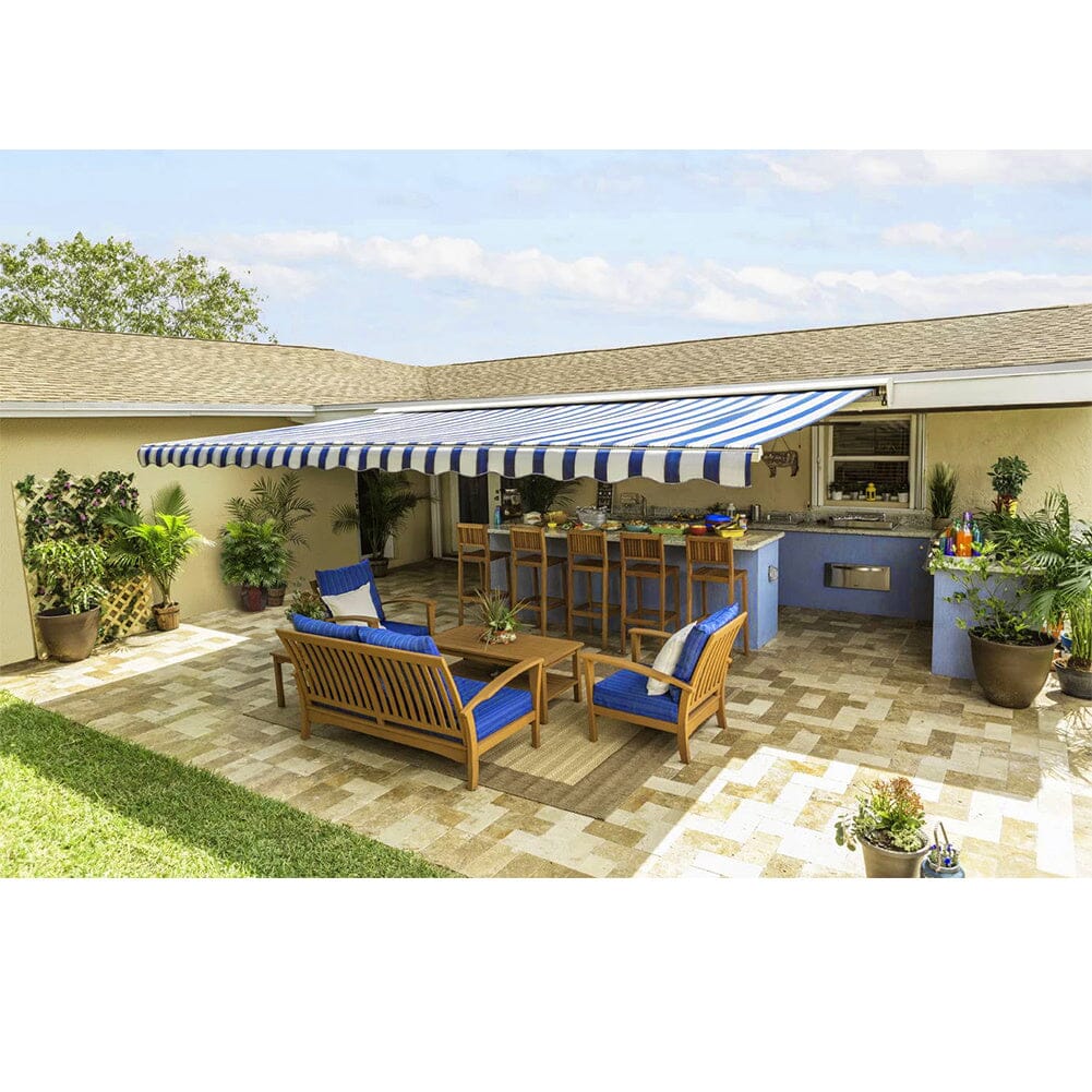 Outdoor Retractable Patio Manual Shelter Awning Canopy for Window and Door