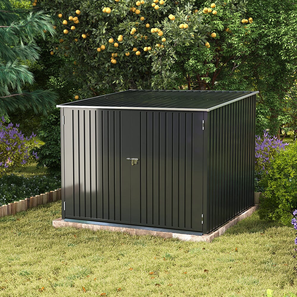 Gardens Plan Galvanized Steel Bicycle Storage Shed