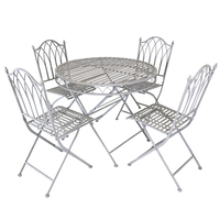 5 Piece Wrought Iron Bistro Set - Grey