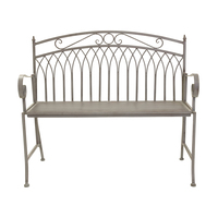 Feminine Wrought Iron Bench - Grey