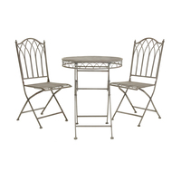 Wrought Iron Feminine Bistro Set – Grey