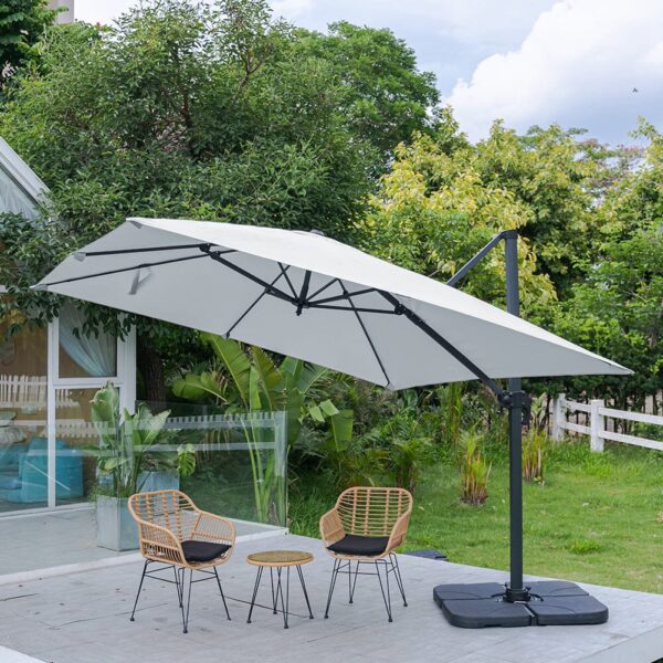 300cm Wide Garden Parasol Outdoor Hanging UV Resistant and Waterproof Umbrella for Patio