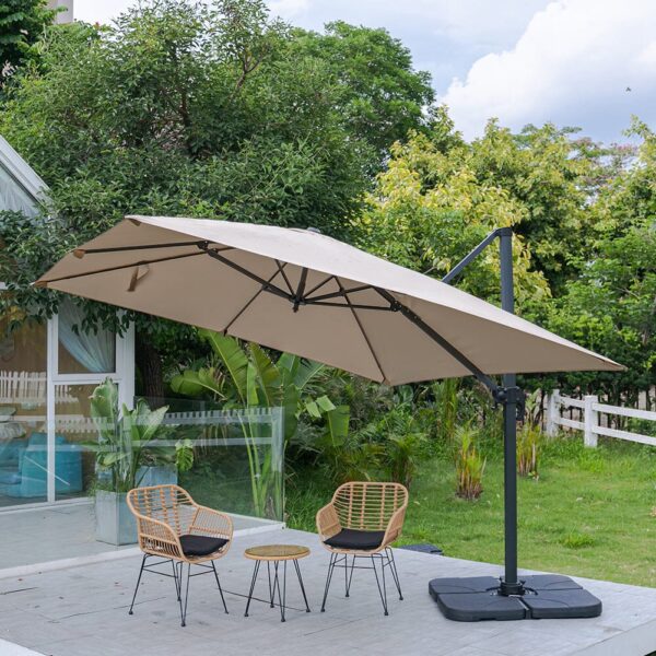 300cm Wide Garden Parasol Outdoor Hanging UV Resistant and Waterproof Umbrella for Patio