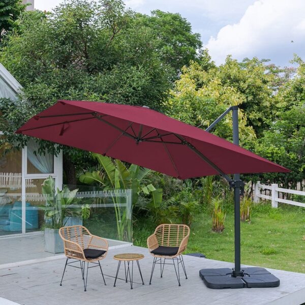 300cm Wide Garden Parasol Outdoor Hanging UV Resistant and Waterproof Umbrella for Patio