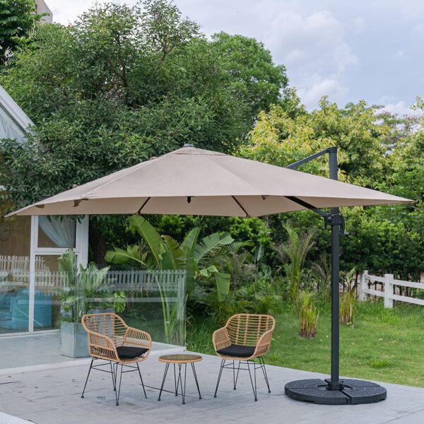 300cm Wide Garden Parasol Outdoor Hanging UV Resistant and Waterproof Umbrella for Patio