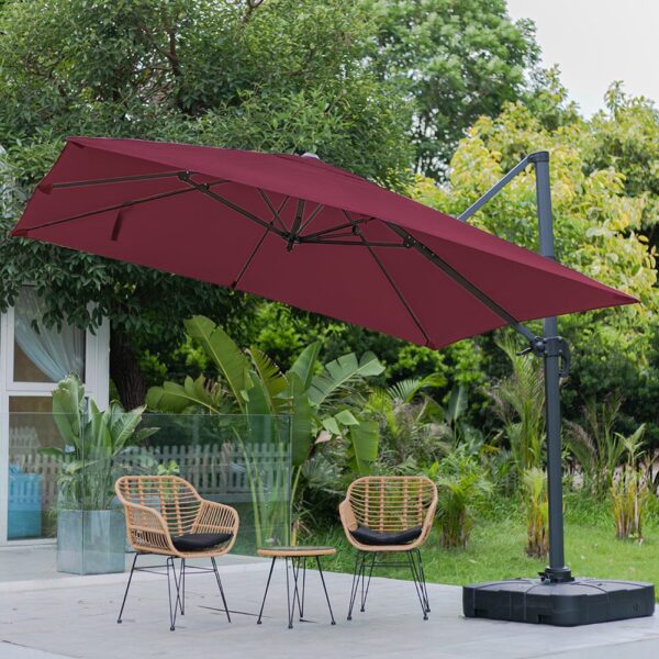 300cm Wide Garden Parasol Outdoor Hanging UV Resistant and Waterproof Umbrella for Patio