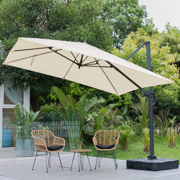 300cm Wide Garden Parasol Outdoor Hanging UV Resistant and Waterproof Umbrella for Patio