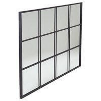 Large Industrial Window Mirror – Black